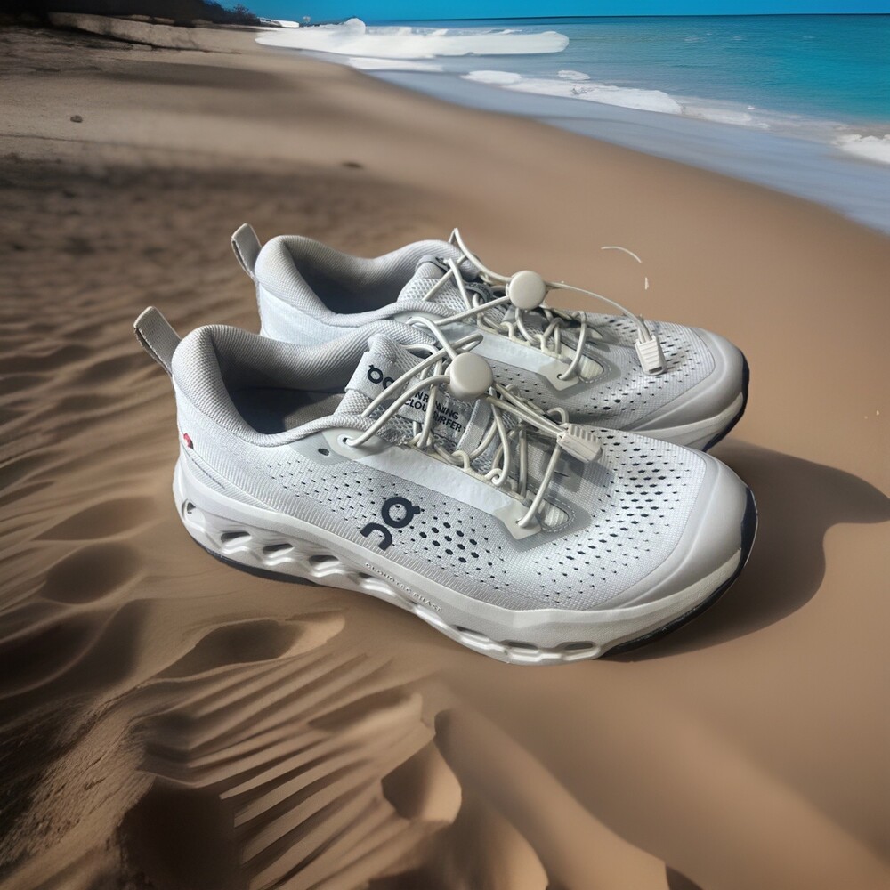 On Cloudsurfer Women’s Trail 2 Frost & Truffle (light gray/off-white tones) Sz 8
